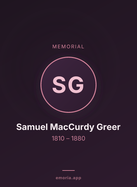 Memorial portrait of Samuel MacCurdy Greer