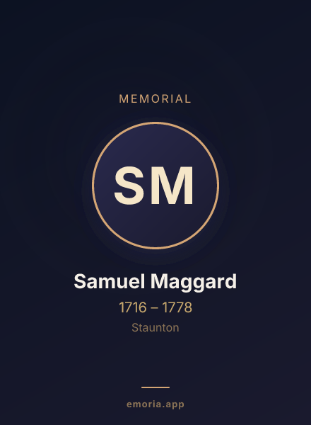 Memorial portrait of Samuel Maggard