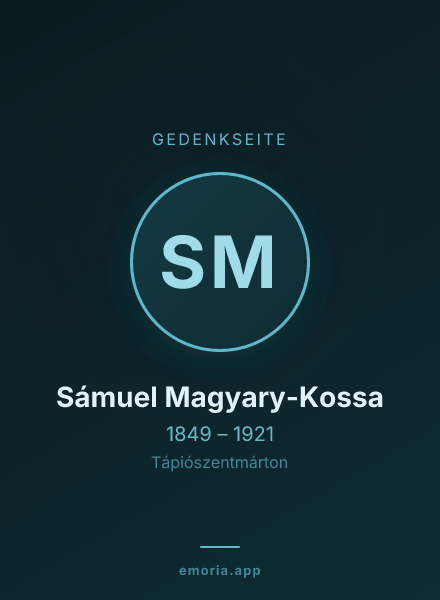 Gedenkportrait von Sámuel Magyary-Kossa