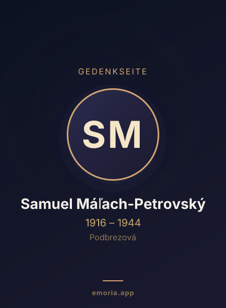 Gedenkportrait von Samuel Máľach-Petrovský