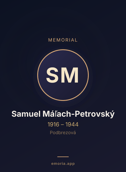 Memorial portrait of Samuel Máľach-Petrovský