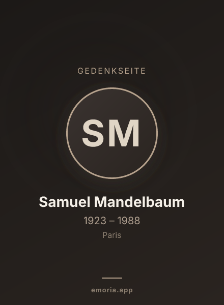 Gedenkportrait von Samuel Mandelbaum