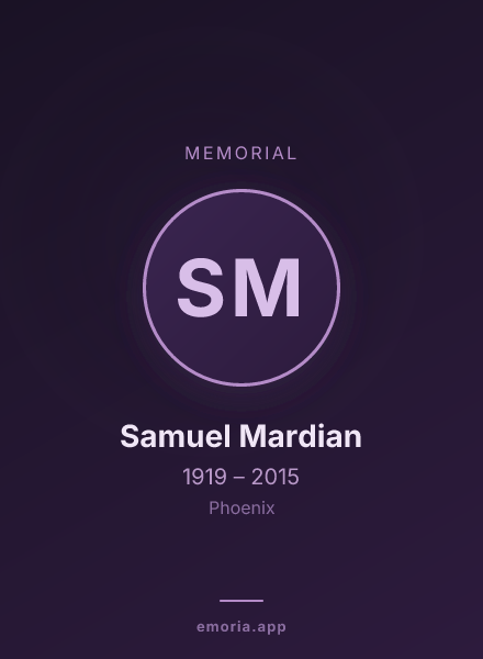 Memorial portrait of Samuel Mardian