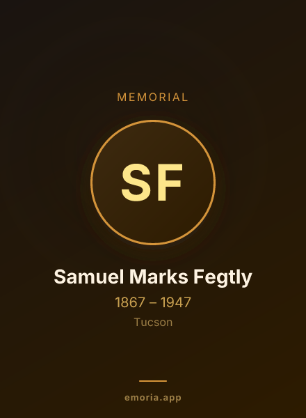 Memorial portrait of Samuel Marks Fegtly