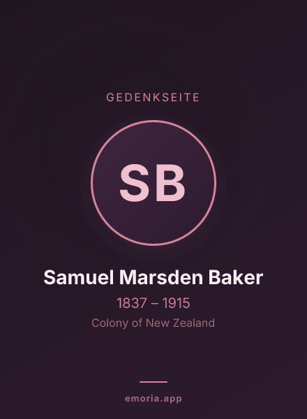 Gedenkportrait von Samuel Marsden Baker