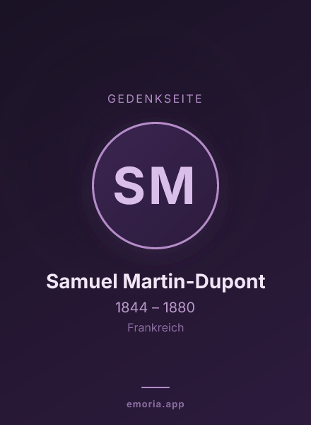 Gedenkportrait von Samuel Martin-Dupont