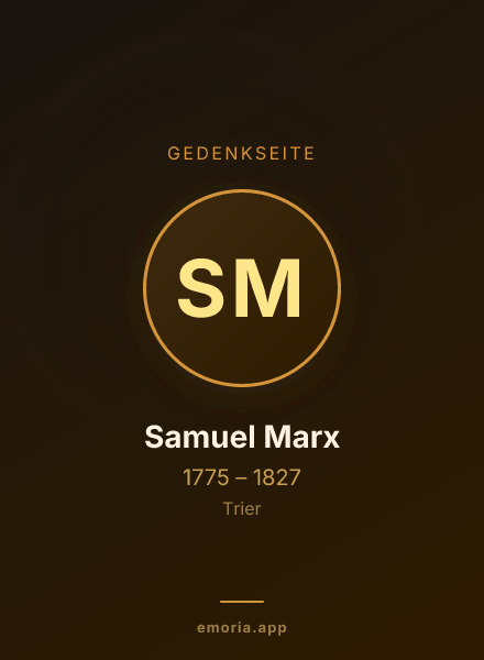 Gedenkportrait von Samuel Marx