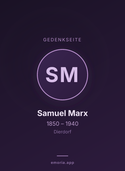Gedenkportrait von Samuel Marx