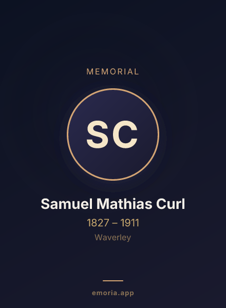 Memorial portrait of Samuel Mathias Curl