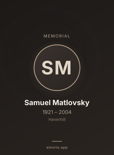 Memorial portrait of Samuel Matlovsky