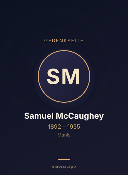 Gedenkportrait von Samuel McCaughey