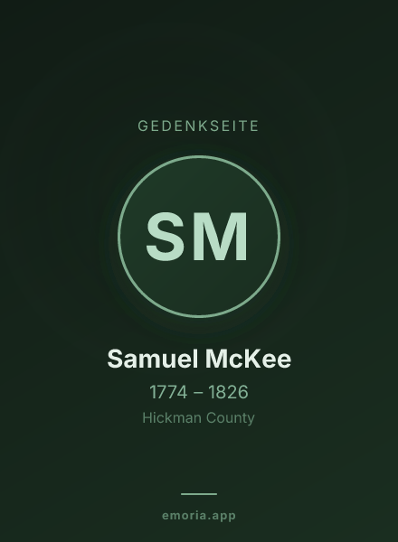 Gedenkportrait von Samuel McKee