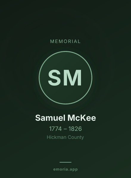 Memorial portrait of Samuel McKee