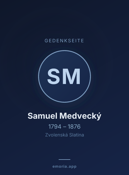 Gedenkportrait von Samuel Medvecký