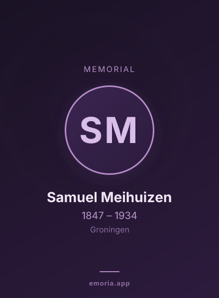 Memorial portrait of Samuel Meihuizen
