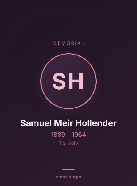 Memorial portrait of Samuel Meir Hollender