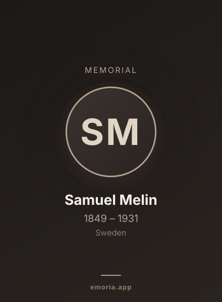 Memorial portrait of Samuel Melin