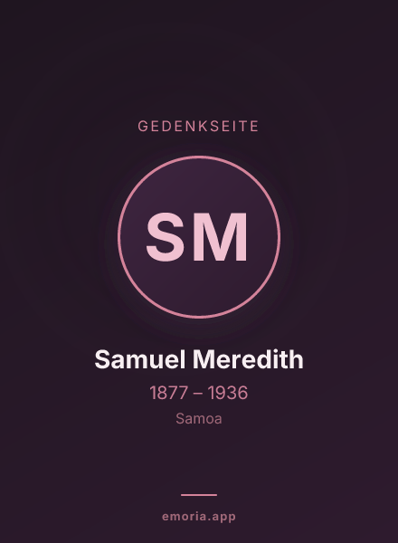 Gedenkportrait von Samuel Meredith