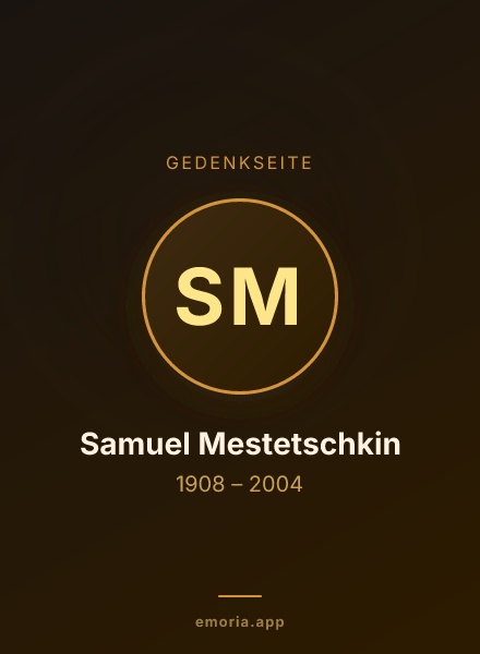 Gedenkportrait von Samuel Mestetschkin