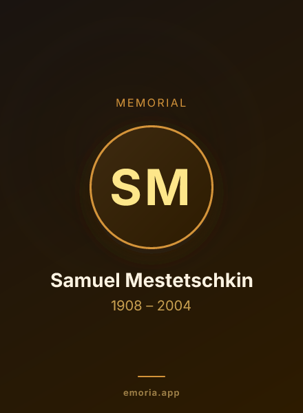 Memorial portrait of Samuel Mestetschkin