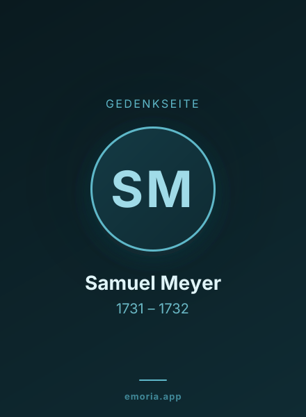 Gedenkportrait von Samuel Meyer