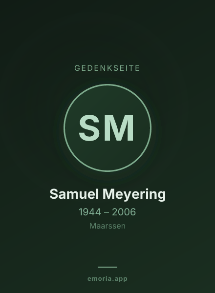 Gedenkportrait von Samuel Meyering