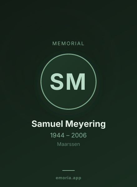 Memorial portrait of Samuel Meyering