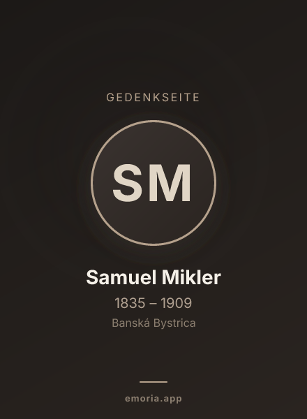 Gedenkportrait von Samuel Mikler