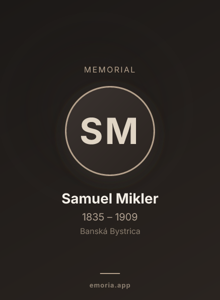 Memorial portrait of Samuel Mikler