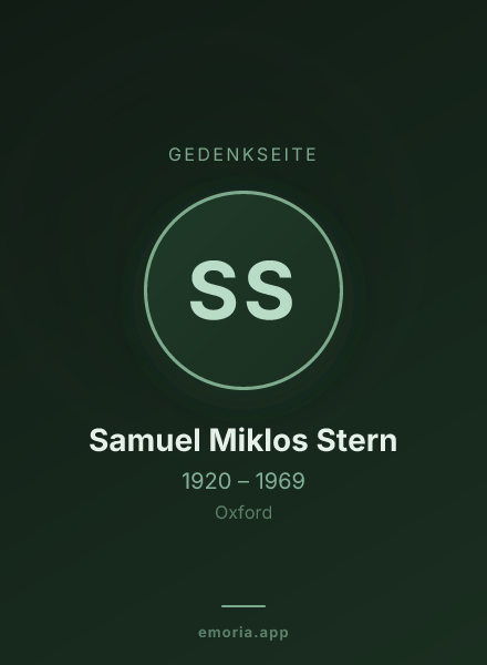 Gedenkportrait von Samuel Miklos Stern