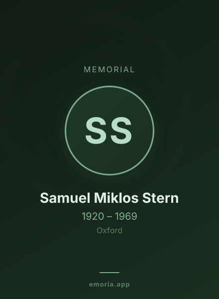 Memorial portrait of Samuel Miklos Stern