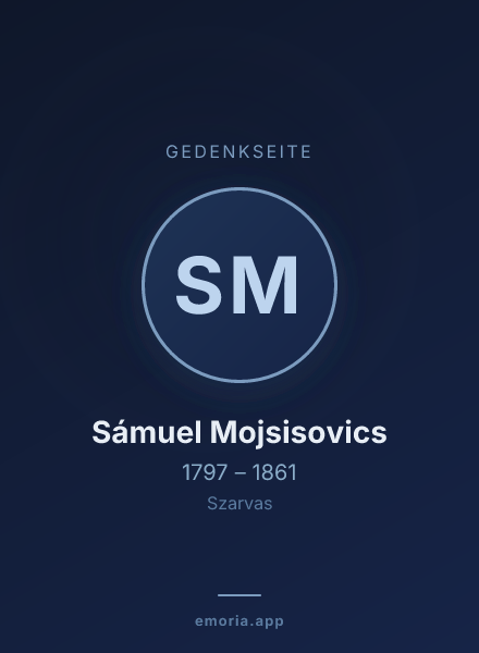 Gedenkportrait von Sámuel Mojsisovics