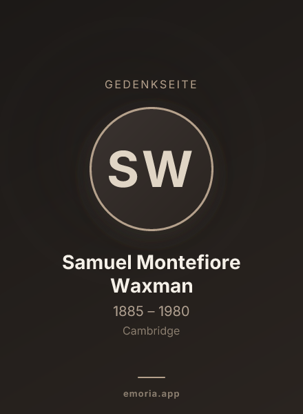 Gedenkportrait von Samuel Montefiore Waxman