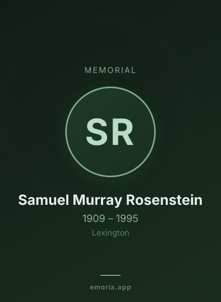 Memorial portrait of Samuel Murray Rosenstein