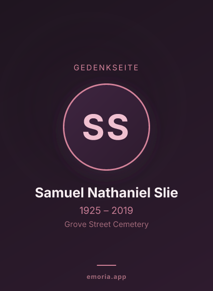 Gedenkportrait von Samuel Nathaniel Slie