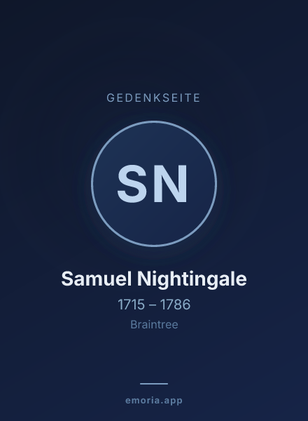 Gedenkportrait von Samuel Nightingale