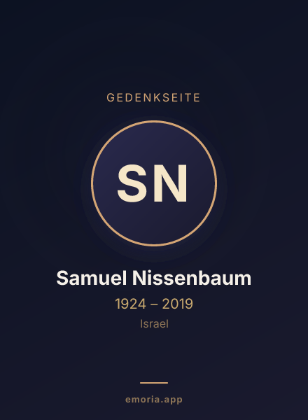 Gedenkportrait von Samuel Nissenbaum