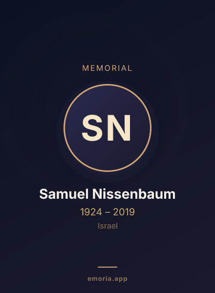 Memorial portrait of Samuel Nissenbaum
