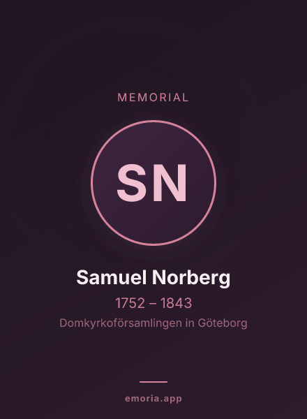 Memorial portrait of Samuel Norberg