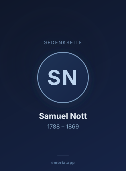 Gedenkportrait von Samuel Nott