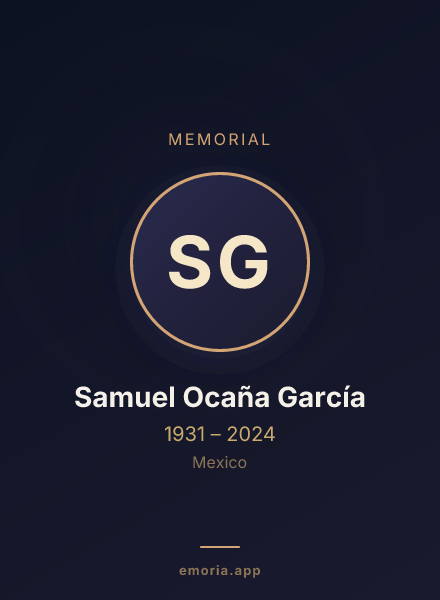 Memorial portrait of Samuel Ocaña García