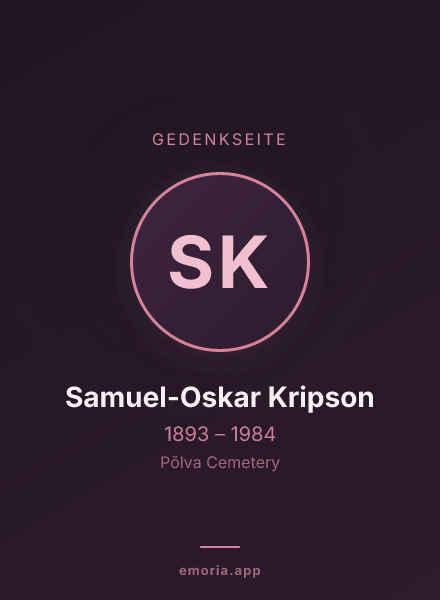 Gedenkportrait von Samuel-Oskar Kripson