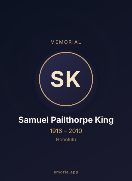 Memorial portrait of Samuel Pailthorpe King