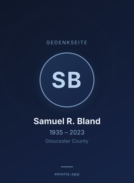 Gedenkportrait von Samuel R. Bland