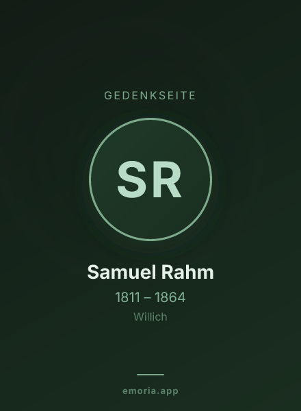 Gedenkportrait von Samuel Rahm