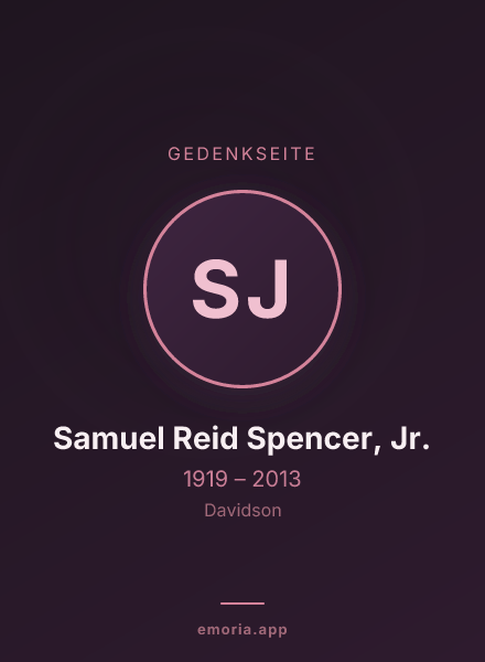 Gedenkportrait von Samuel Reid Spencer, Jr.