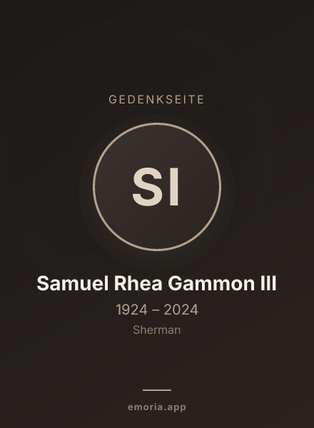 Gedenkportrait von Samuel Rhea Gammon III