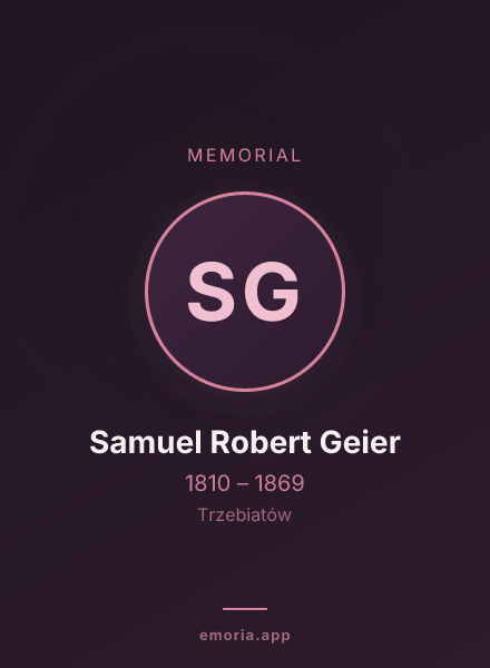 Memorial portrait of Samuel Robert Geier