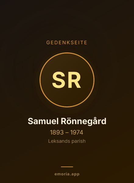 Gedenkportrait von Samuel Rönnegård