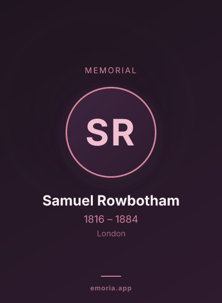 Memorial portrait of Samuel Rowbotham